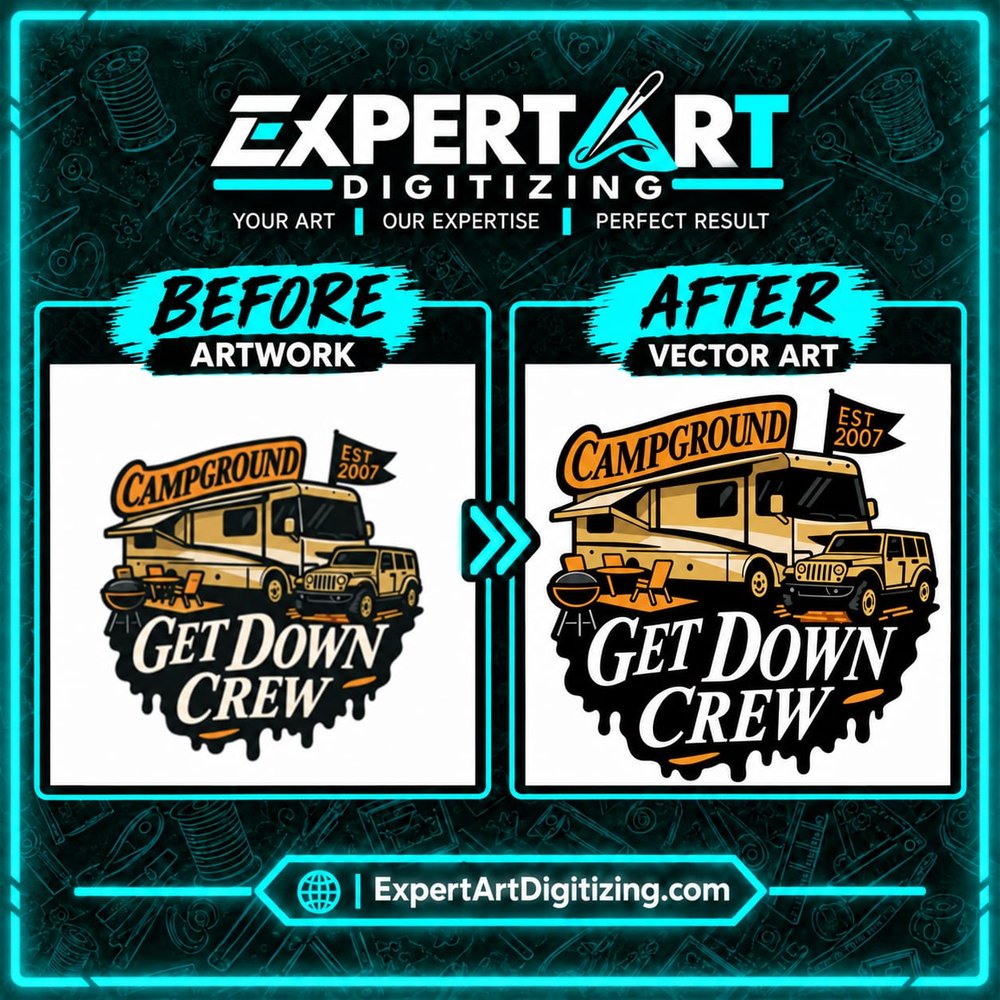 Campground Get Down Crew vector art